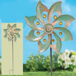 1pc Wind Spinner With Garden Stake; Kinetic Wind Spinners Outdoor Garden Stake For Yard And Garden - Windmill Stake Cyna