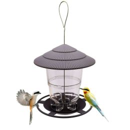 Outdoor garden hanging hummingbird feeder; retractable hummingbird feeder; bird feeder - Brown-2