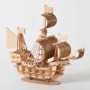 1pc 3D Wooden Puzzles For Adults; Sailboat Educational Puzzle Assembly Model; DIY Educational Desk Toy 7.87"x7.09"x2.99" - Sailboat