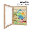 Children Art Frames Magnetic Front Open Changeable Kids Frametory for Poster Photo Drawing Paintings Pictures Display Home Decor - 32x24x2.9cm2 - 1pc