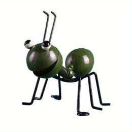 1pc Metal Ant Ornament Colorful Cute Insect For Hanging Wall Art Garden Lawn Home Decor Indoor Outdoor - Green