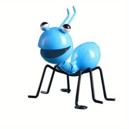 1pc Metal Ant Ornament Colorful Cute Insect For Hanging Wall Art Garden Lawn Home Decor Indoor Outdoor - Blue