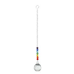 1pc Garden Plant Bird Repelling Tool; Clear Hanging Crystals Rainbow Suncatcher; Prism Pendant Ornament With Colorful Chain For Home And Garden Decora