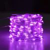 Solar Christmas String Lights; 33ft 100 LED Solar 8 Modes Outdoor Waterproof String Lights For Christmas Tree Garden Decoration (multi-color) - Purple