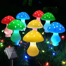 Solar Mushroom Light; Multi-Color Changing LED Outdoor Flowers Garden Courtyard Yard Patio Outside Christmas Holiday Decor - Solar 12Lights