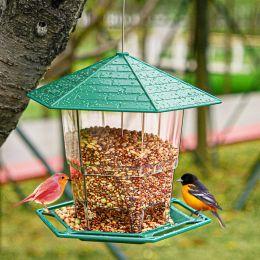 outdoor Hanging hummingbird feeder garden bird feeder foldable feeder sunscreen antifreeze bird cage - Telescopic bird feeder [green]