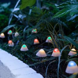 Solar Mushroom Lights Outdoor Decoration Light 10 LED Lights Stake Light Yard Patio Lawn Garden Festival Light - Mushroom