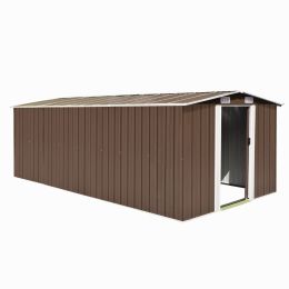 Garden Shed 101.2" x 192.5" x 71.3" Metal Brown - Brown