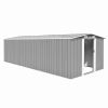 Garden Shed 101.2" x 228.3" x 71.3" Metal Gray - Gray