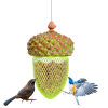 Outdoor Metal Seed Guard Deterrent Squirrel-Proof Caged Tube Wild Bird Feeder  - green B - bird