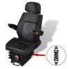 Tractor Seat with Suspension - Black