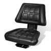 Tractor Seat with Backrest Black - Black