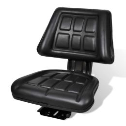 Tractor Seat with Backrest Black - Black