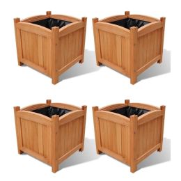 Raised Beds 4 pcs 11.8"x11.8"x11.8" - Brown