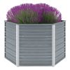 Garden Raised Bed Galvanized Steel 50.8"x50.8"x31.3" Gray - Grey