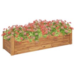 Garden Raised Bed 63"x23.6"x17.3" Solid Acacia Wood - Brown