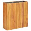 Garden Raised Bed with 3 Pots Solid Acacia Wood - Brown