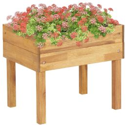 Raised Garden Planter 19.7"x15.7"x17.7" Solid Acacia Wood - Brown