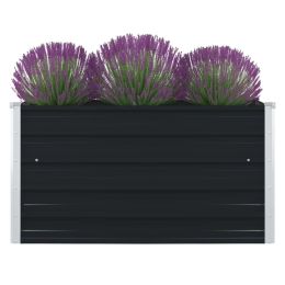 Raised Garden Bed 39.4"x39.4"x17.7" Galvanized Steel Anthracite - Anthracite