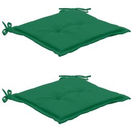 Garden Chair Cushions 2 pcs Green 19.7"x19.7"x1.2" - Green