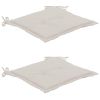 Garden Chair Cushions 2 pcs Cream 19.7"x19.7"x1.2" - Cream