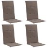 Garden Chair Cushions 4 pcs Taupe 47.2"x19.7"x1.2" - Grey