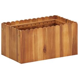 Garden Raised Bed 19.6"x11.8"x9.8" Solid Acacia Wood - Brown