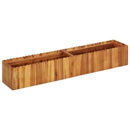 Garden Raised Bed 59"x11.8"x9.8" Solid Acacia Wood - Brown