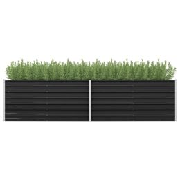 Garden Raised Bed Anthracite 126"x31.5"x30.3" Galvanized Steel - Anthracite