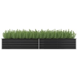 Garden Raised Bed Anthracite 126"x31.5"x17.7" Galvanized Steel - Anthracite