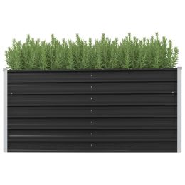 Garden Raised Bed Anthracite 63"x15.7"x30.3" Galvanized Steel - Anthracite