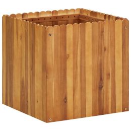 Garden Raised Bed 19.6"x19.6"x19.6" Solid Acacia Wood - Brown