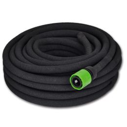 Soaker Hose Watering & Irrigation Garden 1/2" Connector 82 ft - Black