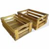 Apple Crate Set 2 Pieces Solid Acacia Wood - Brown