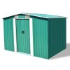 Garden Storage Shed Green Metal 101.2"x80.7"x70.1" - Green