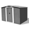 Garden Storage Shed Gray Metal 101.2"x80.7"x70.1" - Grey