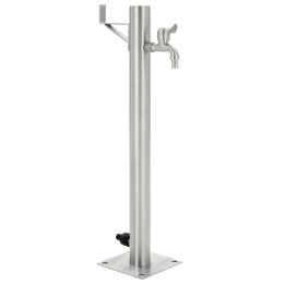 Garden Water Column Stainless Steel Round 25.5" - Silver