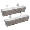 Balcony Raised Beds 2 pcs 31.5" Gray Poly Rattan - Grey