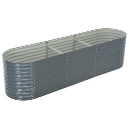 Garden Raised Bed 126"x31.5"x31.9" Galvanized Steel Gray - Grey