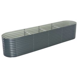 Garden Raised Bed 157.5"x31.5"x31.9" Galvanized Steel Gray - Grey