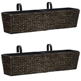 Garden Planters 2 pcs Water Hyacinth Brown - Brown