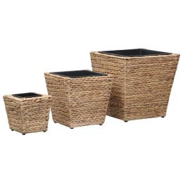 Garden Raised Beds 3 pcs Water Hyacinth - Brown