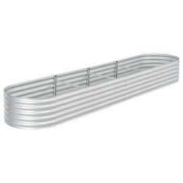 Garden Raised Bed 157.5"x31.5"x17.3" Galvanized Steel Silver - Silver