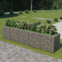 Gabion Raised Bed Galvanized Steel 177.2"x35.4"x39.4" - Silver