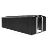 Garden Shed 101.2"x228.3"x71.3" Metal Anthracite - Black