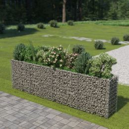 Gabion Raised Bed Galvanized Steel 141.7"x19.7"x39.4" - Silver