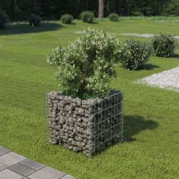 Gabion Raised Bed Galvanized Steel 19.7"x19.7"x19.7" - Silver