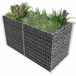 Gabion Raised Bed Steel 70.9"x35.4"x39.4" Silver - Silver