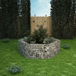 Hexagonal Gabion Raised Bed 63"x55.1"x19.7" - Silver