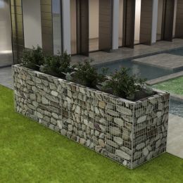 Gabion Raised Bed Steel 141.7"x35.4"x39.4" - Silver